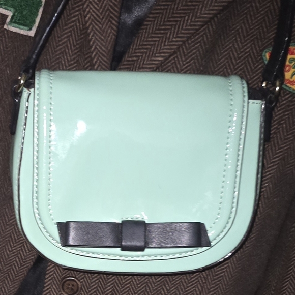 Kate Spade Mint Green Crossbody Bag with Black Bow - Picture 1 of 5